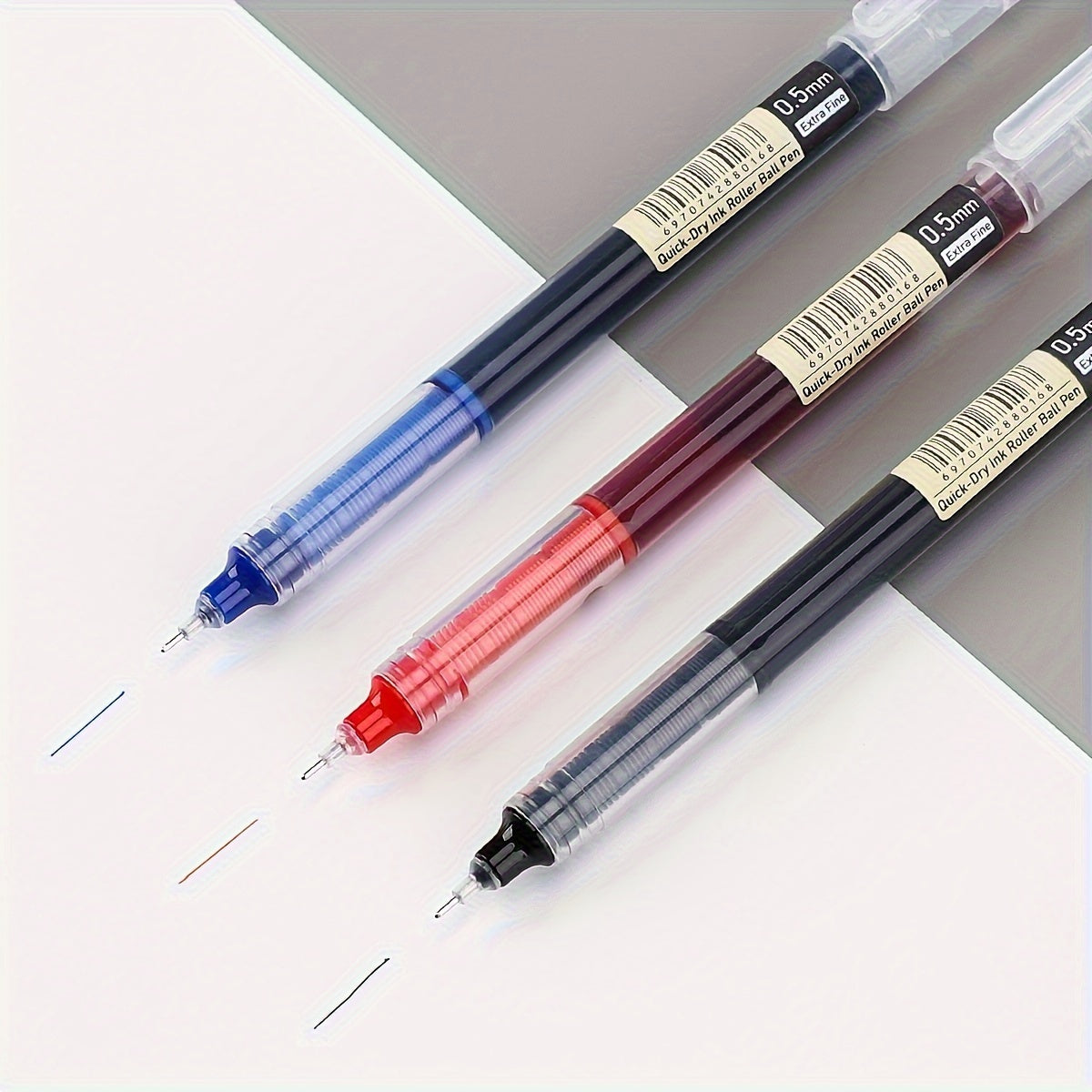 30pcs Quick-Dry Gel Pens - 0.5mm Fine Tip, Black, Blue, Red | Smooth Writing, Fast-Drying Ink, Durable for Students, Office, and Everyday Use