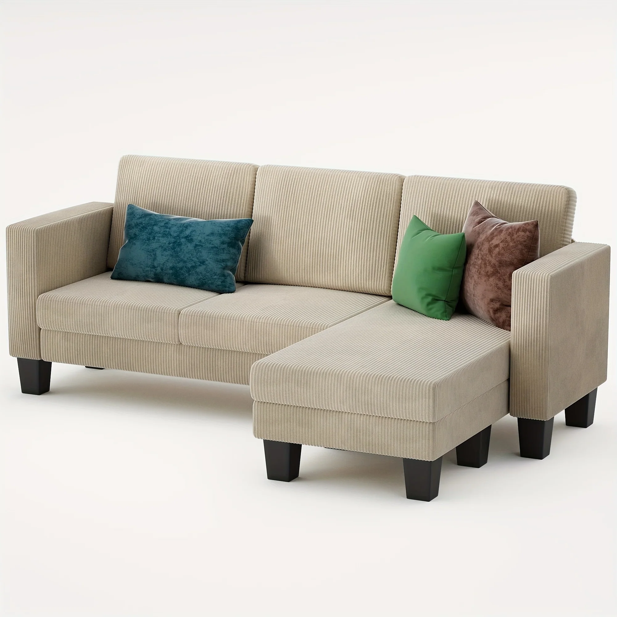3 Seater Sofa Convertible Reversible Sofa Living Room Furniture Set Corduroy Local Warehouse
