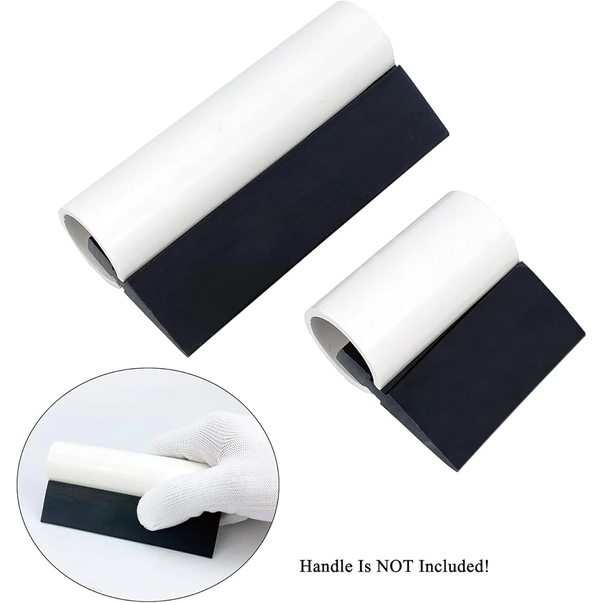 2piece DIY Mini Silicone Squeegee Window Tint Squeegee for for Window Glass, Mirror, Shower and Sink - Black