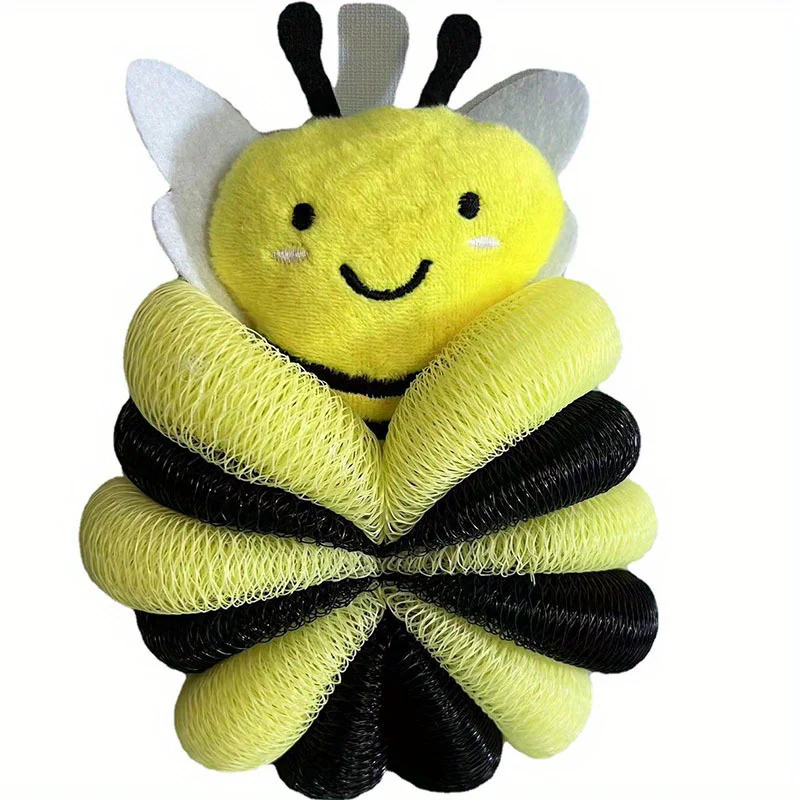 (4 Pieces) Cartoon Bee Bath Sponge Shower Sponge Balls for Exfoliating